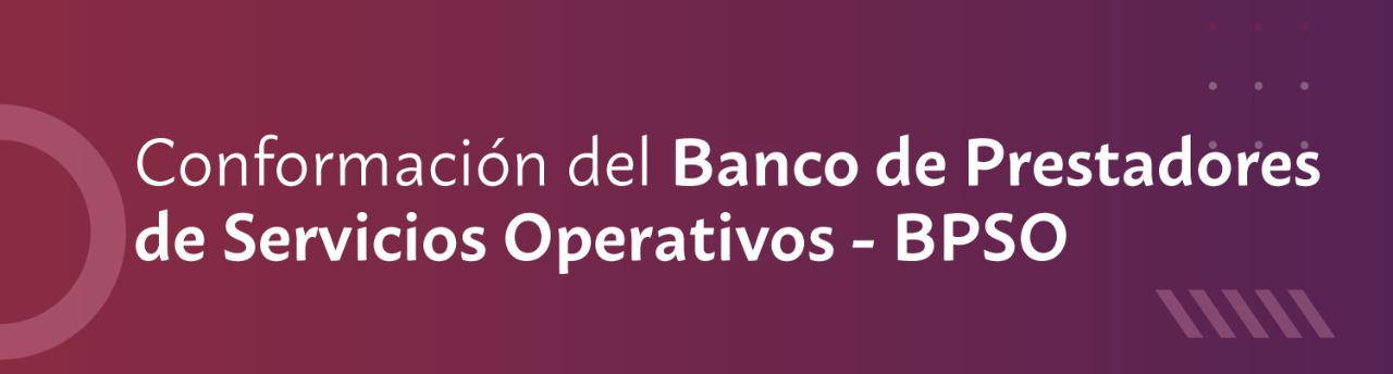Conformación del Banco de Prestadores de Servicio Operativo -BPSO-