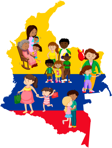 Mapa de Colombia con población