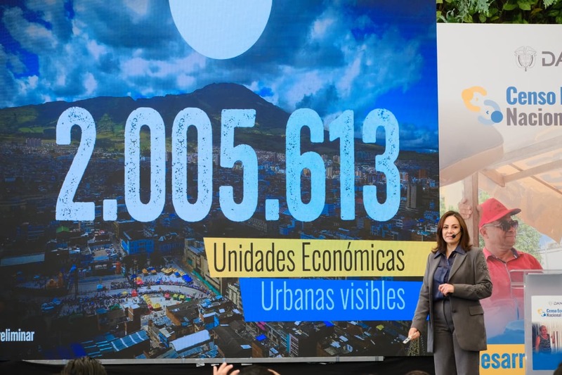  B. Piedad Urdinola, Directora del DANE, durante la presentación de resultados del Censo Económico