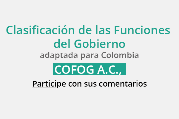 Clasificación de las Funciones del Gobierno adaptada para Colombia - COFOG A.C.,