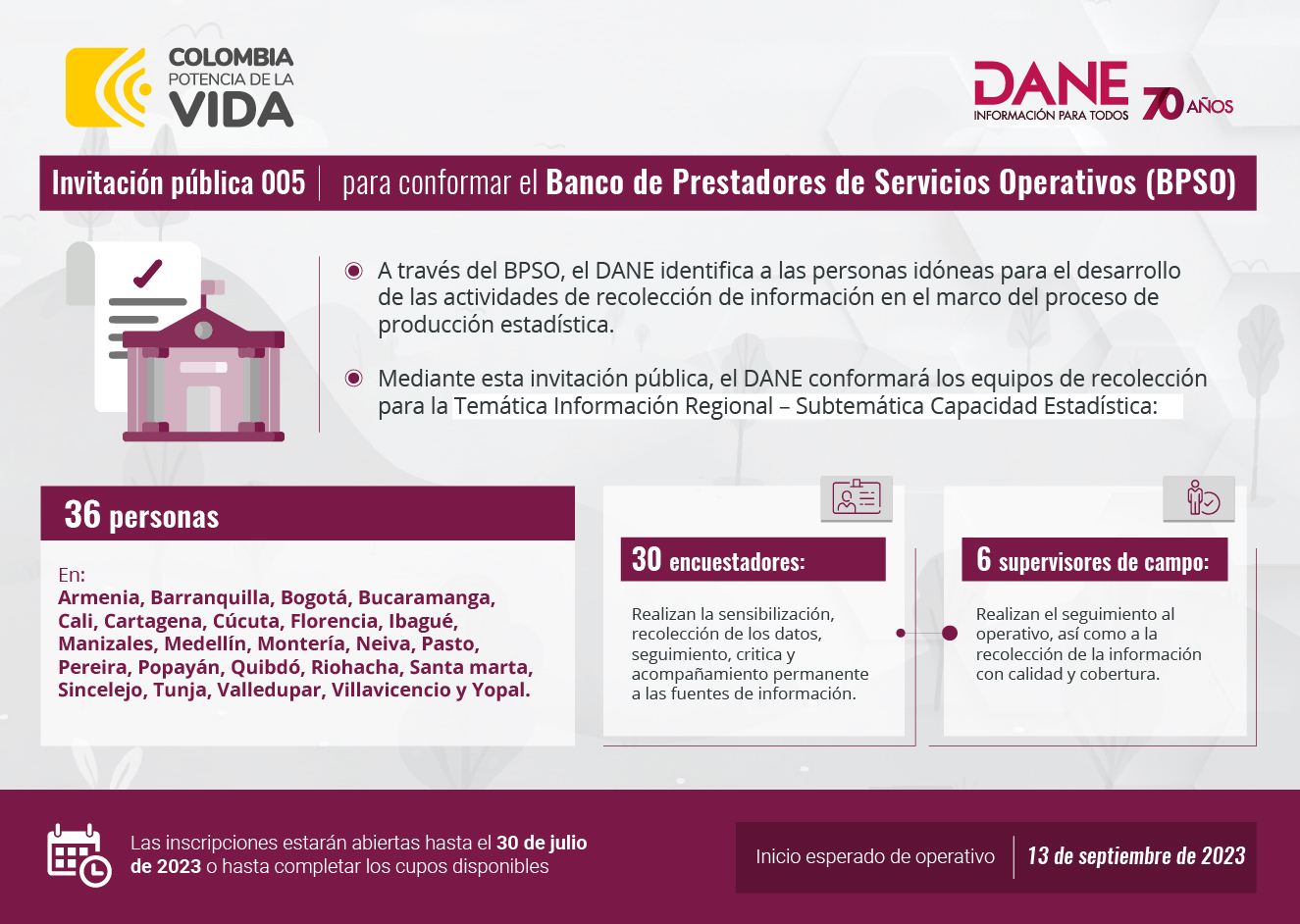 Invitación pública 2023 – Sector Económico Estructural y Ambiental