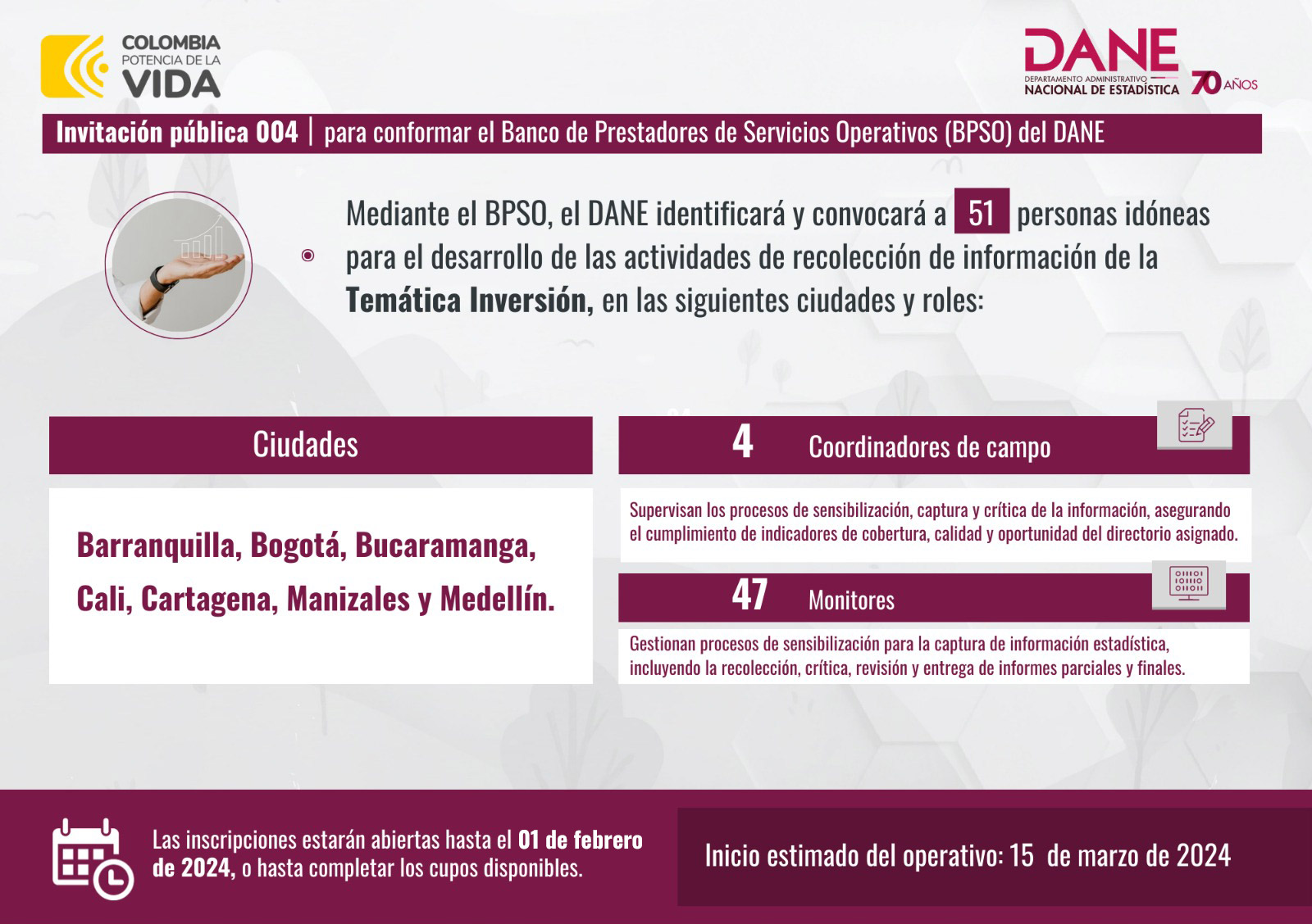 Invitación Pública 002 de 2024: Temática Servicios e Inversión