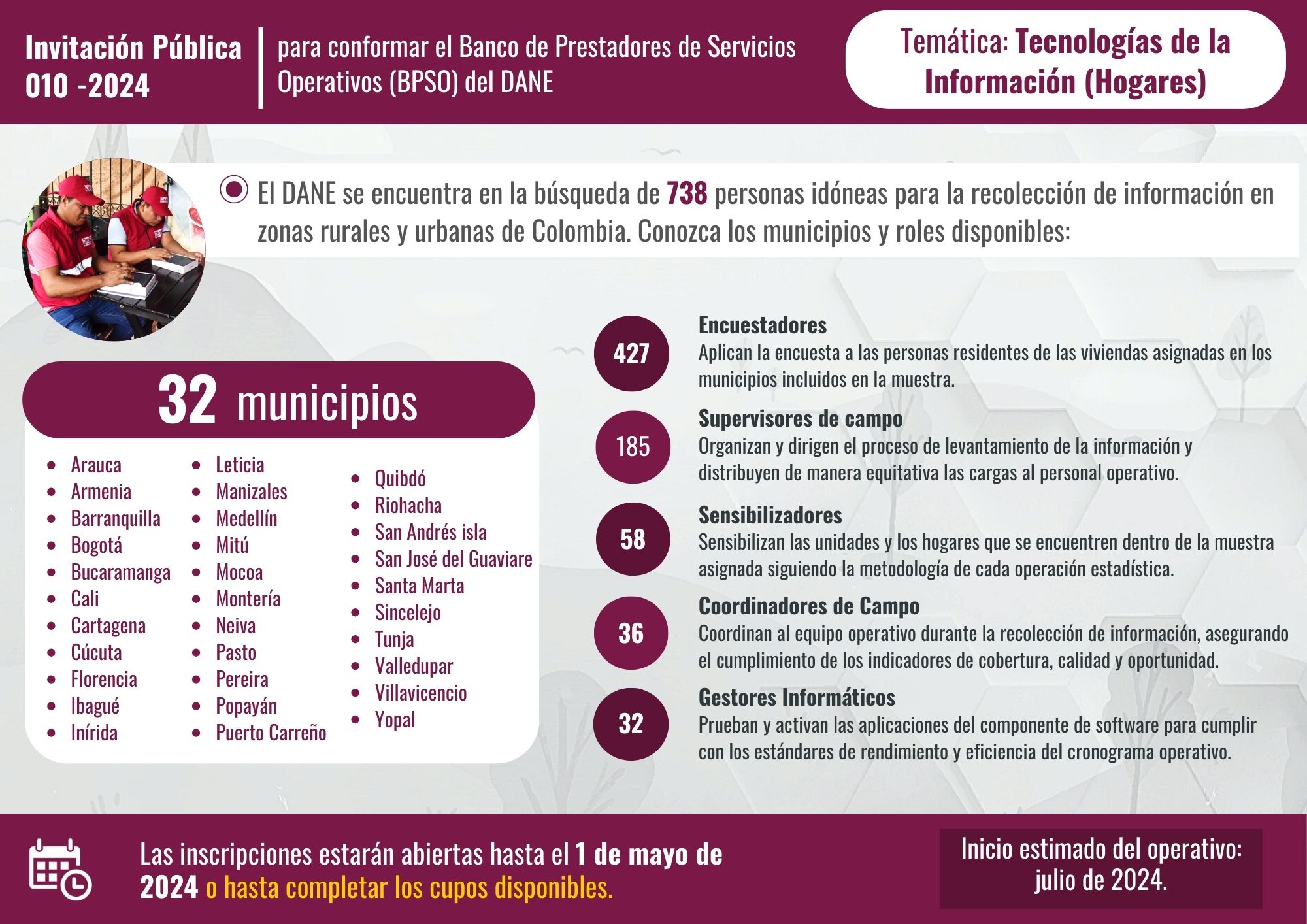 Invitación Pública 010 2024 – Temática: Tecnologías de la Información (Hogares) Invitación Pública 010 2024 – Temática: Tecnologías de la Información (Hogares)