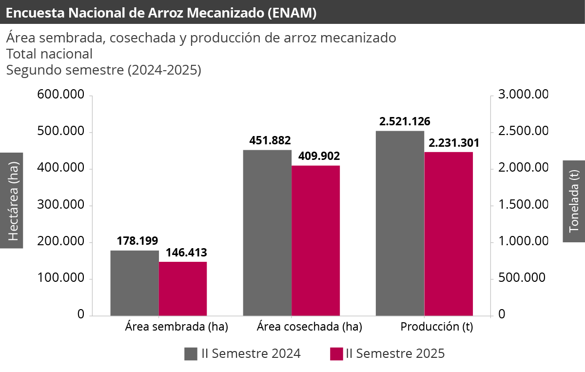 Gráfica Encuesta Nacional de Arroz Mecanizado -ENAM-