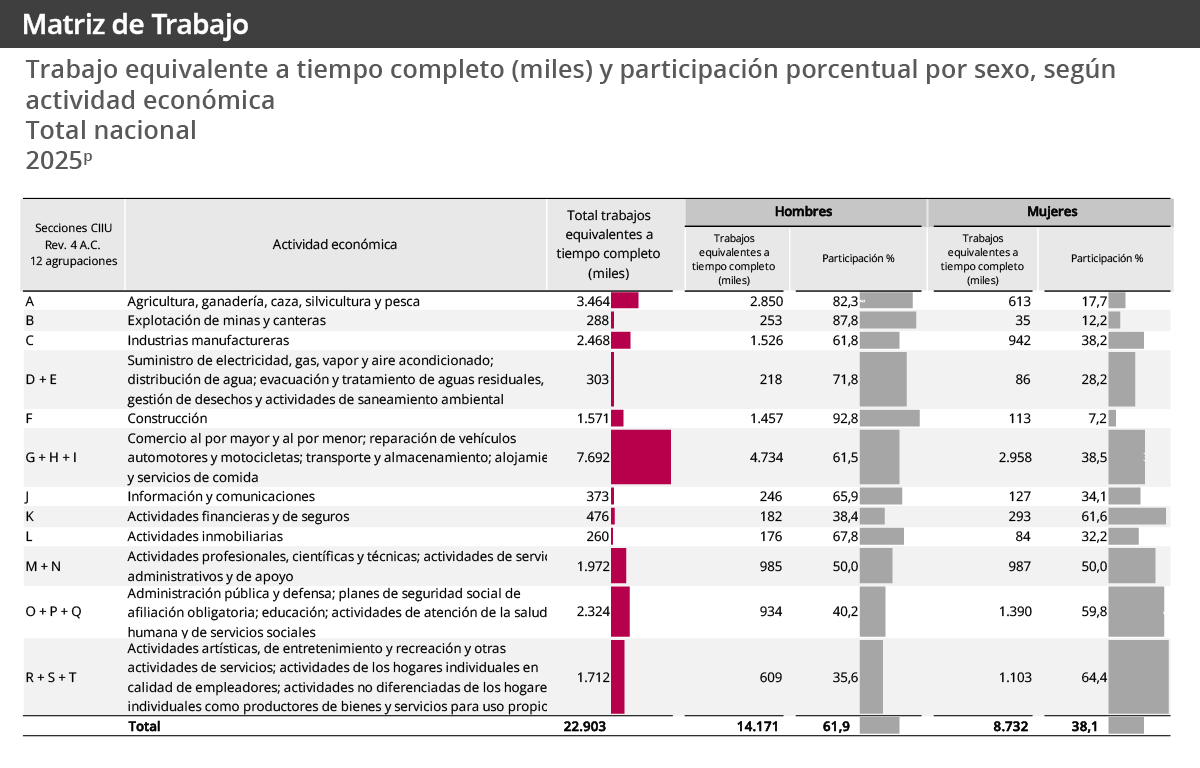 Gráfica Matriz de trabajo