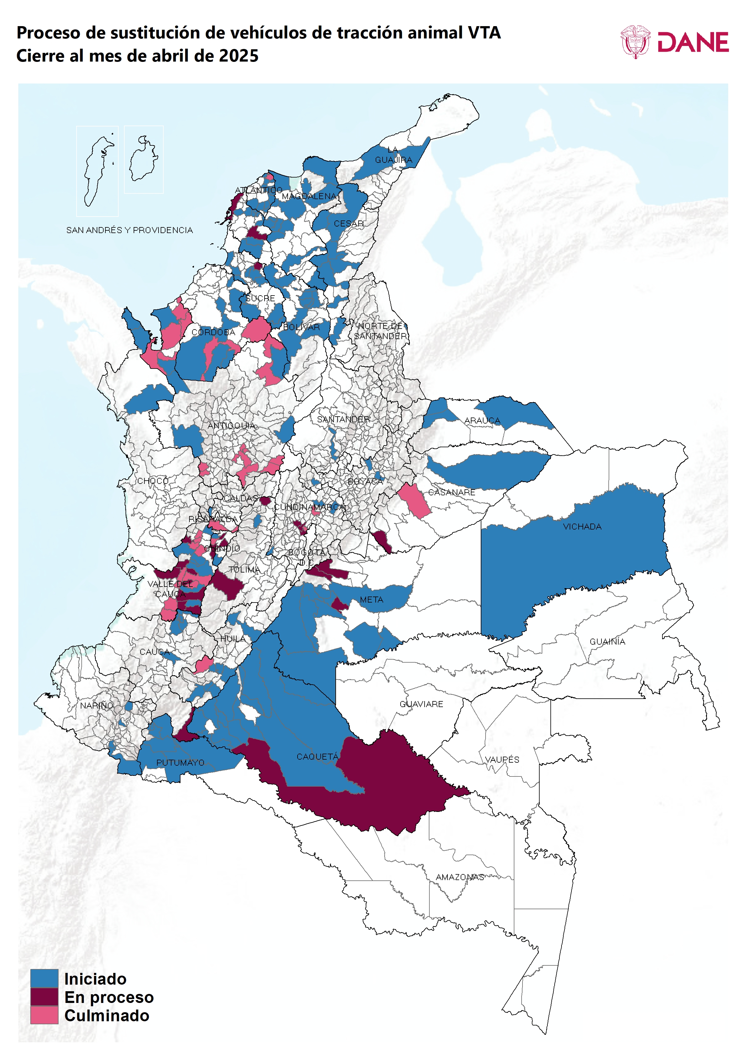 Proceso de sustitución de Vehiculos de Tracción Animal (VTA) en los municipios de Colombia Enero 2025