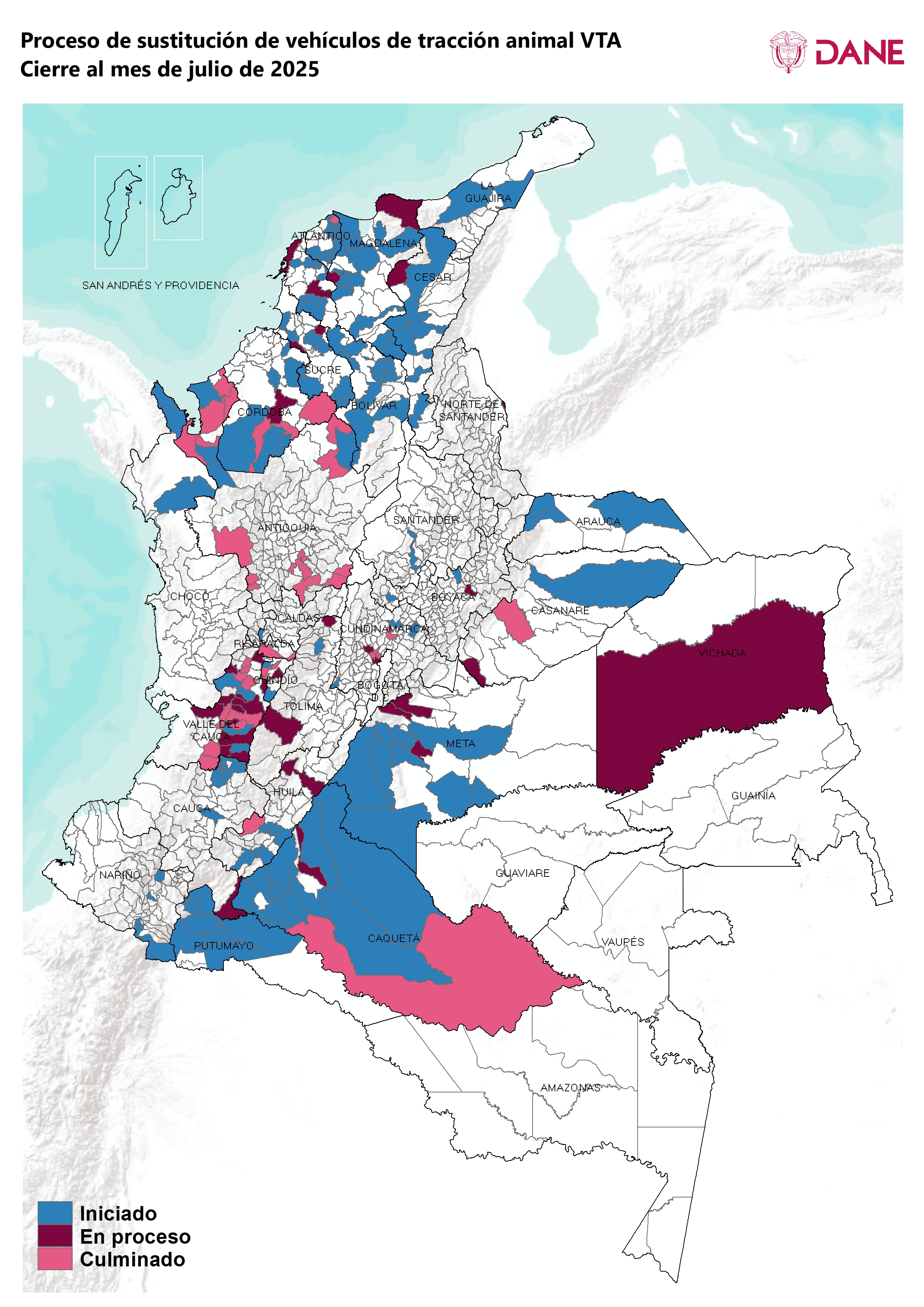 Proceso de sustitución de Vehiculos de Tracción Animal (VTA) en los municipios de Colombia Enero 2025