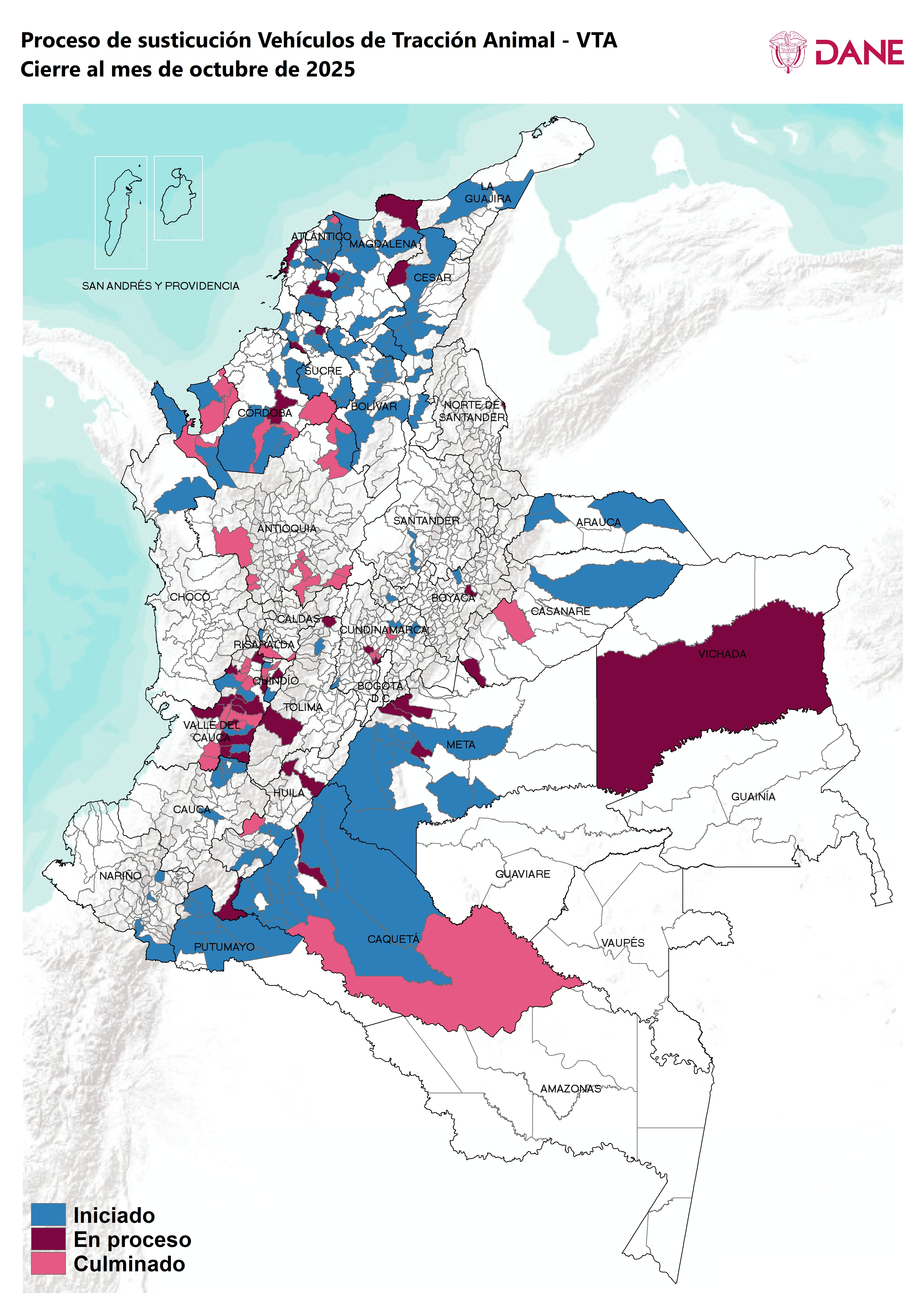 Proceso de sustitución de Vehiculos de Tracción Animal (VTA) en los municipios de Colombia octubre 2025